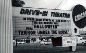 Drive-in Movie Theater Showing Halloween